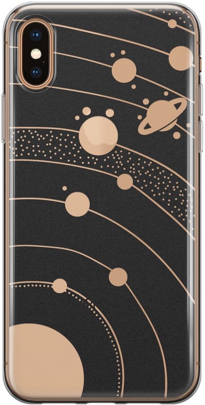 Hoesje geschikt voor iPhone Xs Max - Universe space - Soft Case - TPU - Print - Transparant - Mooie Telefoonhoesjes