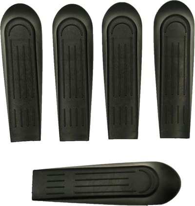 Deurstopper Rubber - Deurvastzetter Anti-slip - Deuren Open Houden - Robuust Flexibel Materiaal - 5 stuks - Zwart