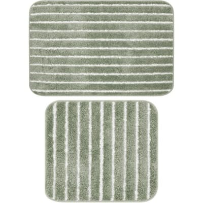 LIVARNO Badmat en toiletmat, 2-delig (Zonder uitsnede, Groen)