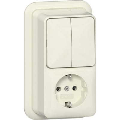 Gira Verticale Serie Schakelaar Met Schuko Stopcontact 16A 250V - 417510 - E3ZQM