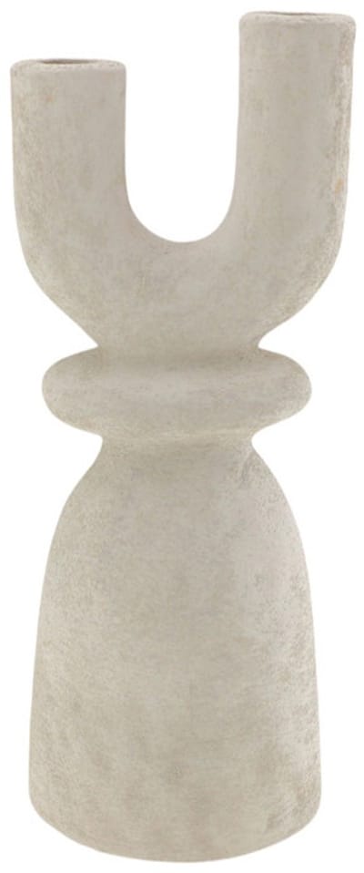 Home Society - Kandelaar - Kaarsenhouder -Breeze - Keramiek -Cementlook - 29,7 cm - Moderne Woondecoratie
