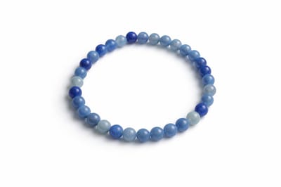 Blauwe Aventurijn Armband 6 mm – Natuursteen Kralen – 17 cm – Rust & Focus – Unisex - Elastisch – Natuursteen – Dames & Heren