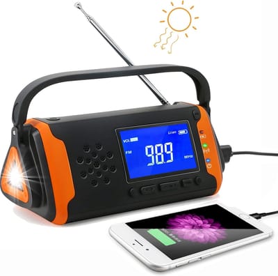 Noodradio Solar Opwindbaar - Noodradio Opwindbaar - Opwindbare Radio - Powerbank Zonne Energie