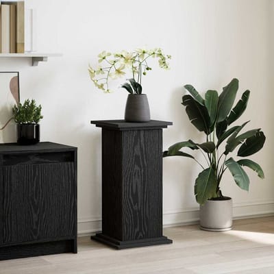 vidaXL - Displaystand - Zwart - Eiken - 31 - x - 30 - x - 60 - cm - Bewerkt - hout
