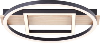 Brilliant Maureen - Plafondlamp - LED 24W - 3000K - Zwart - Hout