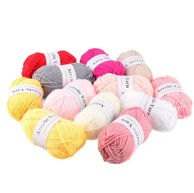 Multicolor haakgaren set acryl garen 12 stuks voor dames en heren handbreigaren pastel en felle kleuren geschikt voor haken en breien amigurumi sjaals mutsen en truien