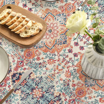 Dailygoods - Boho Vintage Geometrie Tafelkleed 140x180 cm - Vlekbescherming voor Keuken Decoratie