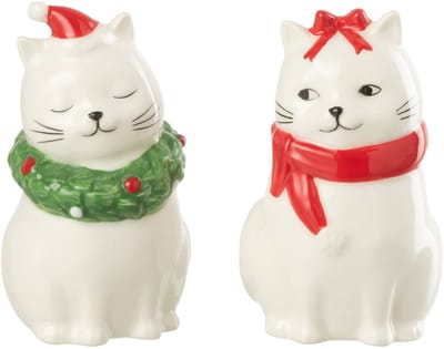 J-Line peper- & zoutstellen Katten Dolomiet - keramiek - mix