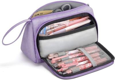 Dailygoody - etui - Grote capaciteit - Perfect voor school en kantoor - Roze - Geschikt voor tieners en volwassenen - Organiseer je pennen - Du...