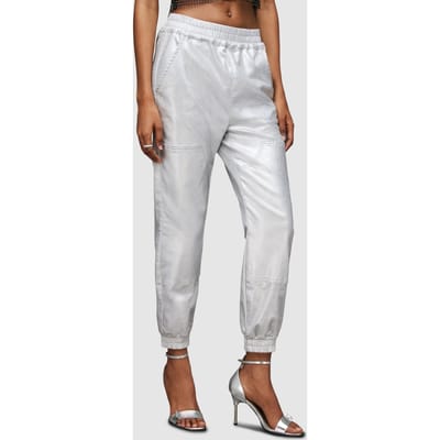 AllSaints Yara Coated Jogger Silver Maat: 2 | Joggingbroeken Outlet | Dames | Zilver