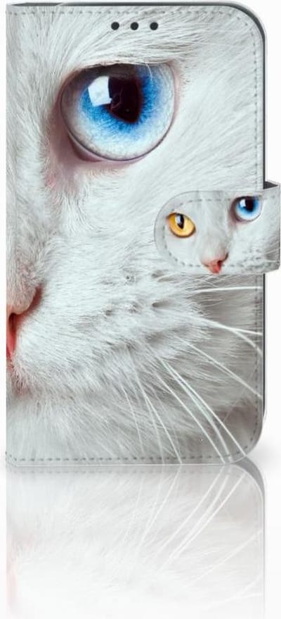 Samsung Galaxy Xcover 4 | Xcover 4s Telefoonhoesje met Pasjes Witte Kat