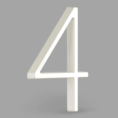drijvend huisnummerbord 5 inch (12 cm) moderne deurnummers bewegwijzering plaque straat huisadresnummers (wit, 4)