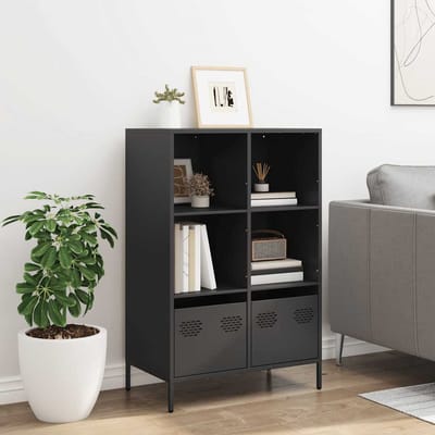 vidaXL - Hoge - kast - 68x39x103,5 - cm - staal - zwart