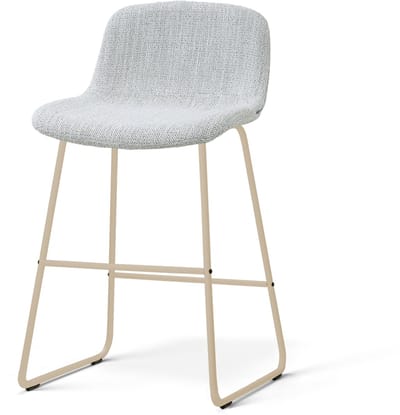 Nolon Nino-Mats Barkruk Grijs Melange - Beige Onderstel - 65 Cm - Japandi - Barstoel - Stoffen