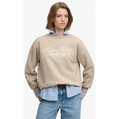 Superdry Country Club Crew Sweatshirt Beige Grootte: 44