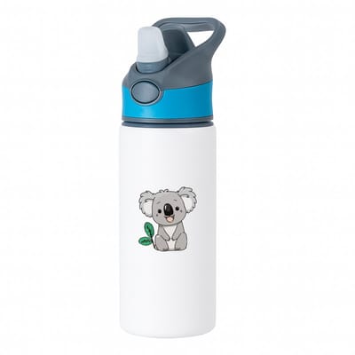 Hacebo® - Koala's waterfles met rietje blauw - Koala - Dieren liefhebbers - Dierentuin - beer - water fles - 650ML