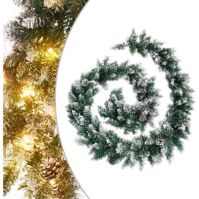 vidaXL - Kerstslinger - met - LED-lampjes - 2,7 - m - PVC - groen