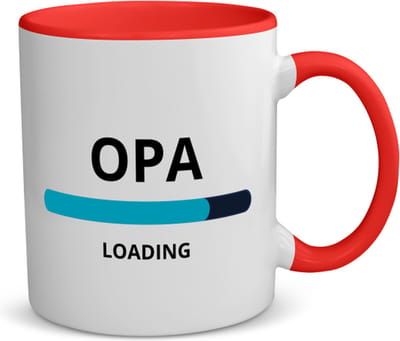 Akyol - opa loading koffiemok - theemok - rood - Opa - ochtendkoffie laden - verjaardagscadeau - verjaardag - cadeau - cadeautje voor opa - opa artikelen - kado - geschenk - gift - 350 ML inhoud