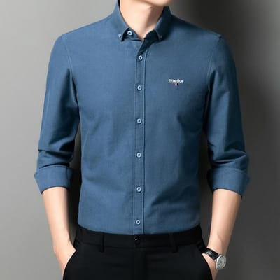 Nieuwe Lente- en Herfst Heren Overhemden, Heren Lange Mouw Slim Koreaans Stijl Trendy Knappe Casual Overhemden Herenkleding XXXXL