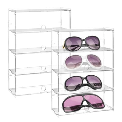 Dailygoody - Zonnebril Organizer - Acryl - Extra grote zonnebrillenhouder - Transparant - Brillen displaystandaard - Opbergorganizer voor zonnebrillen...