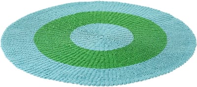 J-Line vloerkleed Gestreept - zeegras - blauw/groen