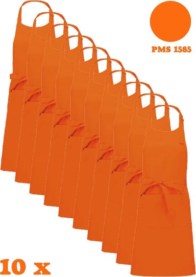 Awesome-Gifts - Horeca schort - Keukenschort - Kookschort - Barbecueschort - onbedrukt - 76 x 90 cm - per 10 stuks - Orange