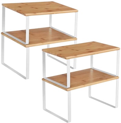 SONGMICS - Kruidenrek - Kruidenrek Set van 4 - Uitbreidbaar en Stapelbaar - Met Metalen Frame