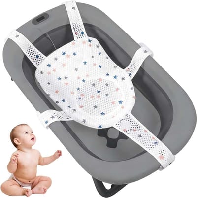 Verstelbare Badstoel voor Baby's, Comfortabele Badkussen en Mat voor Pasgeborenen, Ondersteuning voor Kinderen van 0 tot 3 Jaar