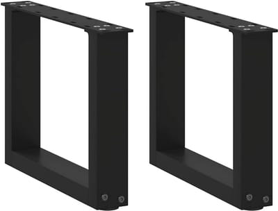2x Set U-Vormige Salontafelpoten in Zwart Staal voor Zit- en Eettafels