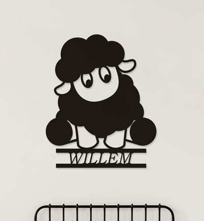 Wanddecoratie kinderen | Schaap - M (33x40cm)