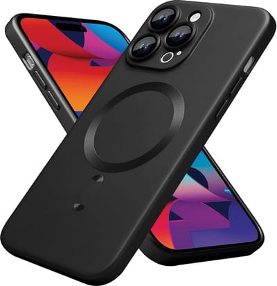 Casemania Hoesje Geschikt voor Apple iPhone 16 Pro - Zwart - Matte Siliconen Back Cover - Geschikt voor MagSafe