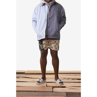 Daily Paper Brown Blue Check Kair Jacket Größe: XS | Leichte Jacken Outlet | Damen | Blau