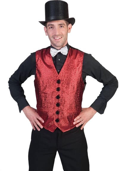 Rood glitter vestje heren