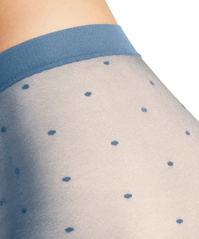FALKE Dot gedessineerd materiaal ultra transparant 15 DEN panty dames blauw - maat S