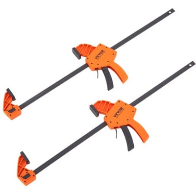 VEVOR 2 x Eénhandsklem 609,6 mm bekopening Snelspanklem Draagvermogen van 136 kg Klemschroefklem Ideaal voor het zagen, verbinden en monteren van houtproducten of stalen materialen