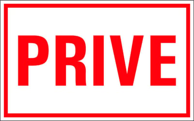 Prive tekststicker 200 x 125 mm