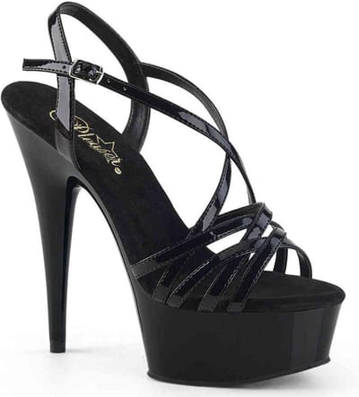 Pleaser - DELIGHT-613 Sandaal met enkelband - US 12 - 42 Shoes - Zwart