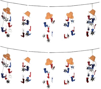 Cowboy/Western feest thema slinger met cowboy laarzen - 2x - 365 cm - Feestartikelen/versiering