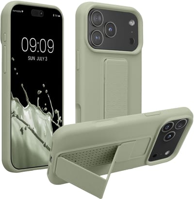 kwmobile back cover voor smartphone - geschikt voor Apple iPhone 18 Pro Max / iPhone 17 Pro Max - 1x beschermhoesje van kunststof - In grijsgroen