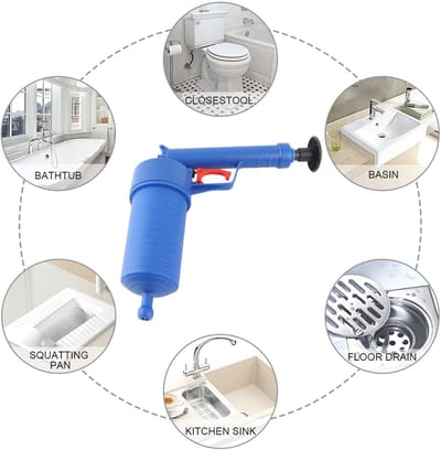 Dailygoods- Baggergereedschap voor afvoerpomp - Elektrische afvoer ontstopper - Blaster met 4 zuignappen - Hoge druk - Ontwatering - Luchtdruk functie - Afvoerontstopper