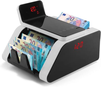 Geldtelmachine voor snel en nauwkeurig tellen van bankbiljetten
