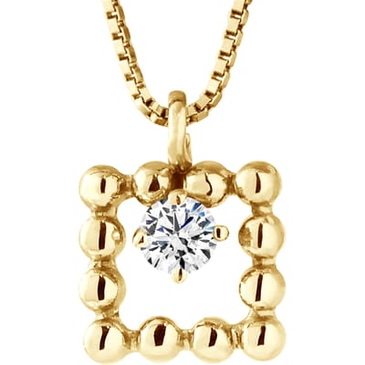 SQUARE Ketting Diamonds 0.050 Cts Yellow Gold