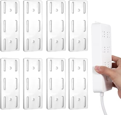 Set van 8 Muurbeugels voor Stopcontacten - Zelfklevende Houder zonder Boren voor WiFi Router en Afstandsbediening