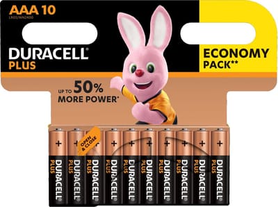 Duracell Plus AAA Alkaline Batterij 10 stuks