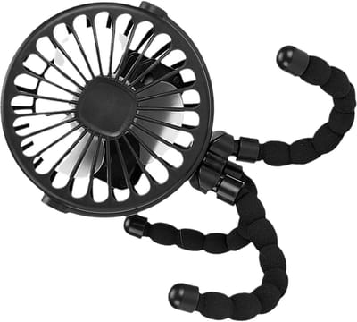 Kinderwagen Ventilator - Baby Ventilator - Koel Blijven - Stille Werking - 9.5x9.5x21 cm - Zwart