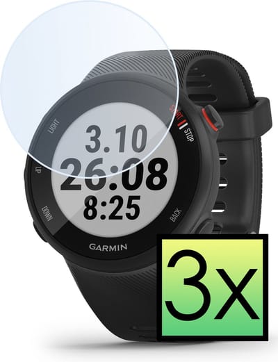 Screenprotector - 3 Stuks - Geschikt voor Garmin Forerunner 45 - Extra Sterk - Tempered Glass - Gehard Glas - Beschermglas Screen Cover - Bescherm Protector voor Smartwatch