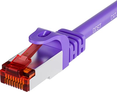 Qost - CAT6 internetkabel - 100% koper / SFTP - 10 Gbps / 250 MHz - RJ45 Connectoren - Patchkabel / Netwerkkabel - 0.50 meter - Paars