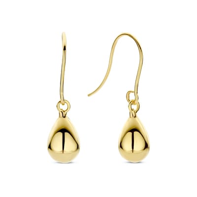 New Bling 9NBG-1062 – Gouden Oorbellen Dames – Oorhangers Druppel – 14K Goud – 10 x 5 mm – Cadeau voor Vrouwen