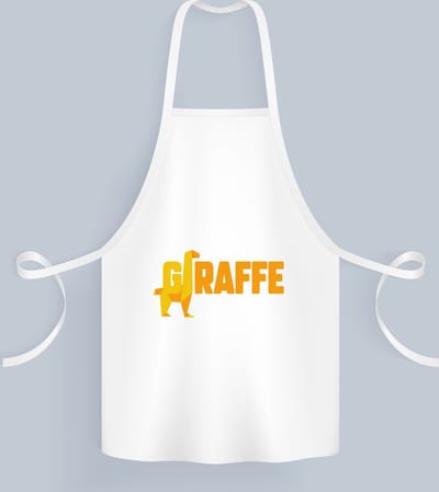 Akyol - giraffe logo geel Keukenschort - Giraffe - dieren liefhebber - iemand die houdt van giraffen - verjaardag - cadeau - kado - geschenk - 82 bij 71 cm