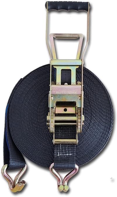 Spanband met Ratel - Sjorband Vastzetband - Goederen Vervoeren - Lange Hendel Ratel - 50 meter 50 mm - Zwart